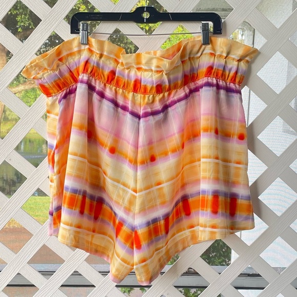 Future Collective Pastel Stripe Tie-Waist Paperbag Shorts - Picture 5 of 10